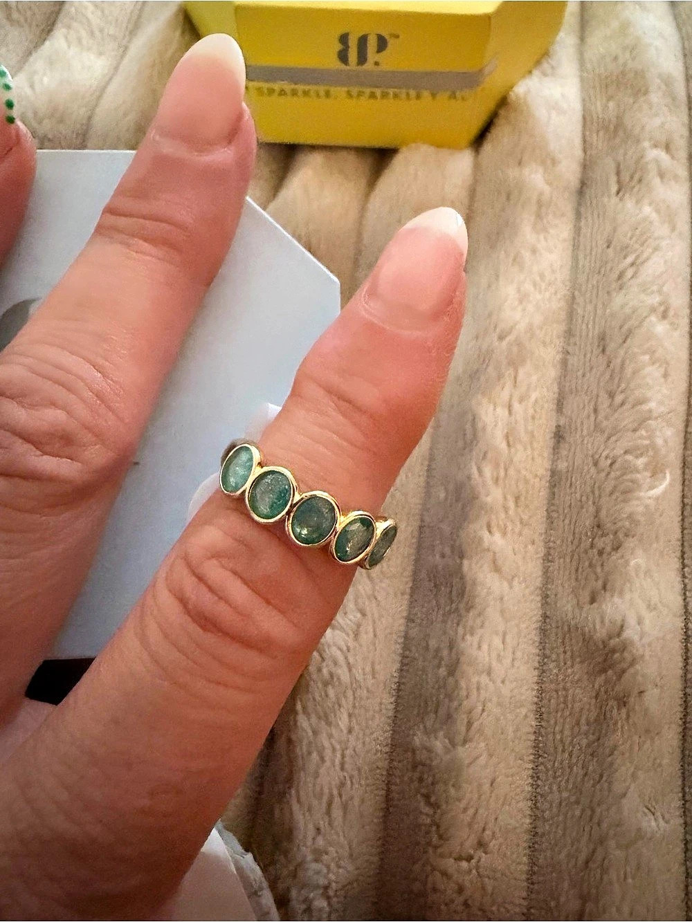 Green Oval Stone Ring